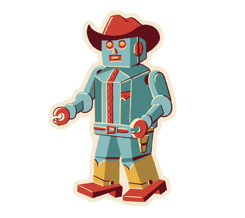 Mechanical Cowboy Sticker